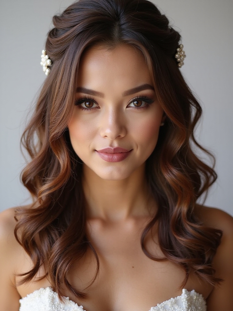 elegant half up hairstyle