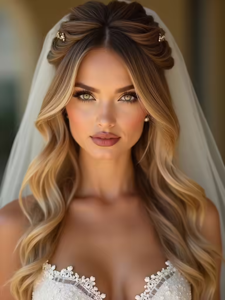 elegant long bridal hairstyles