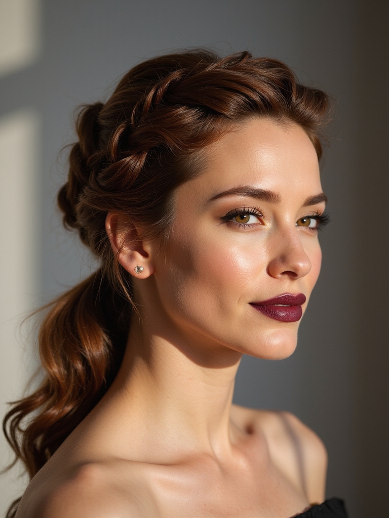 elegant low pony hairstyle