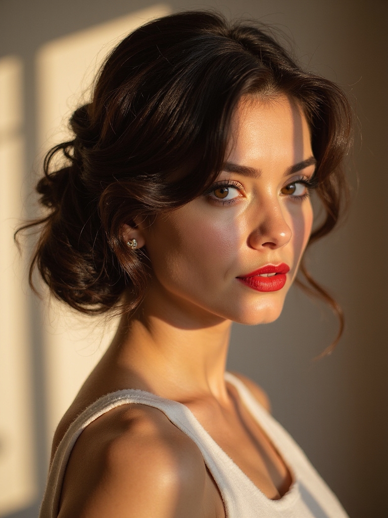 elegant romantic chignon with strands