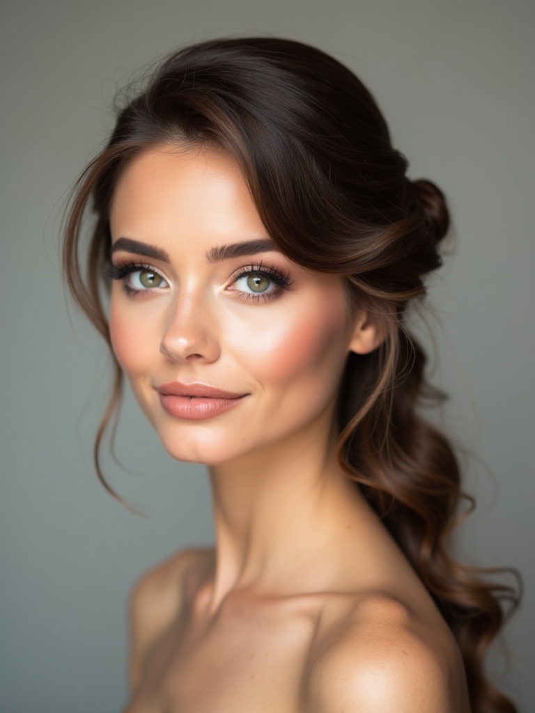 elegant romantic side ponytails