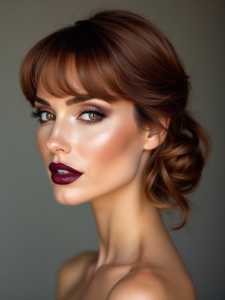 elegant side swept updo combination