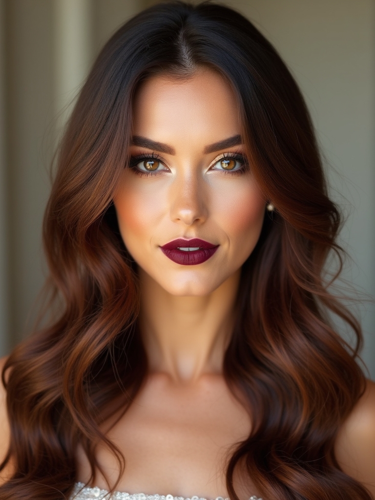 flattering layered bridal long hair