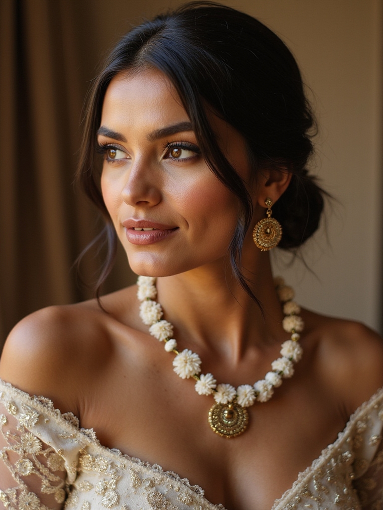fragrant jasmine wrapped low bun