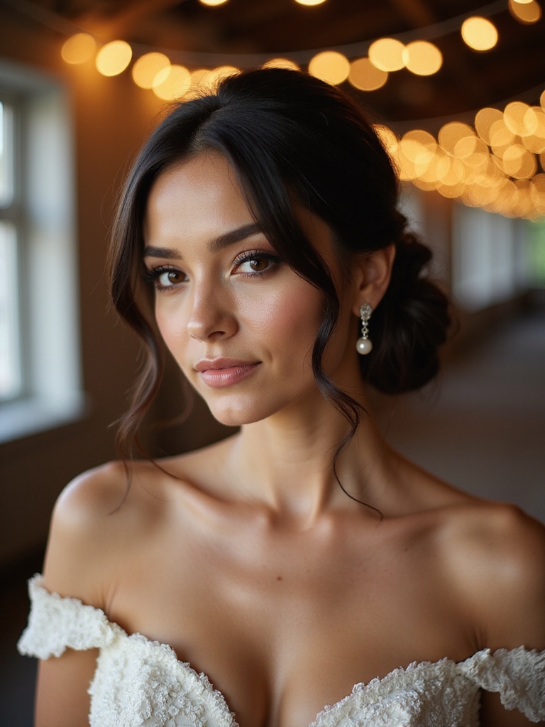 glossy low chignon elegance