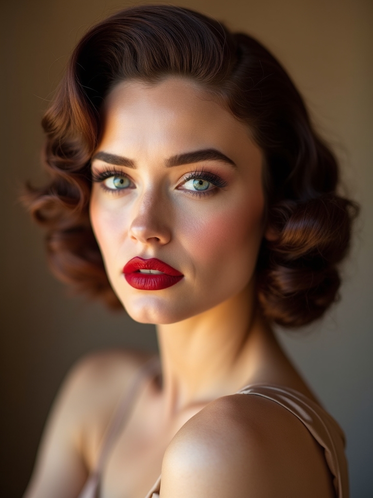 glossy retro victory rolls