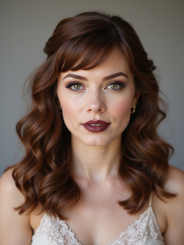 glossy sculpted s curve bangs