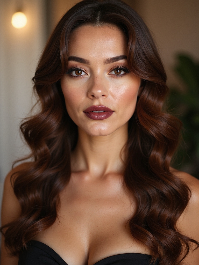 glossy vintage s curve waves