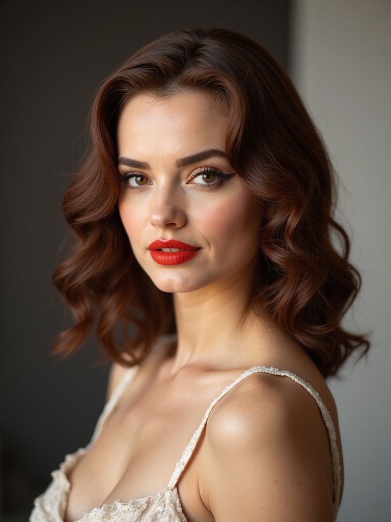 glossy vintage s curve waves