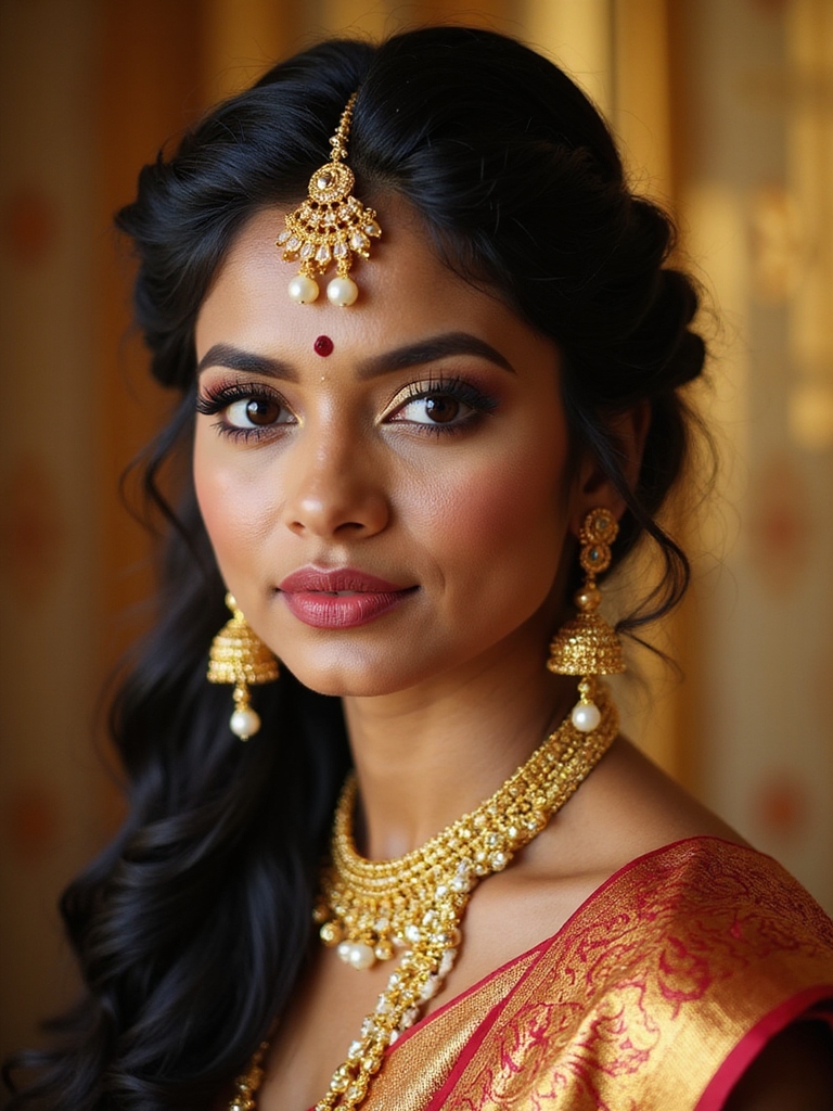 hair echoing saree drape
