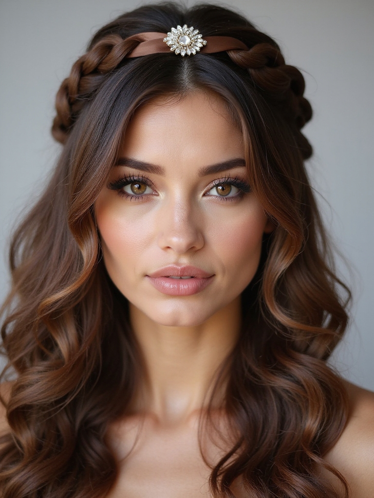half up satin ribbon crown