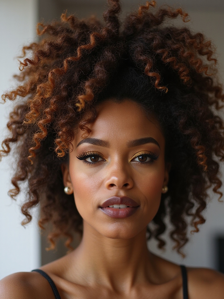 high lifted textured curly ponytail