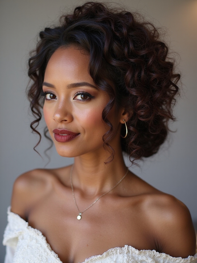 intentional textured curl chignon