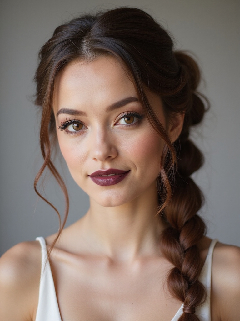 intricate low fishtail bun