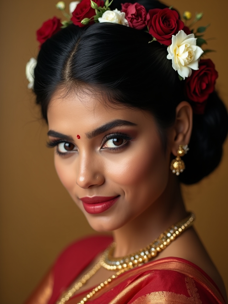 jasmine bedecked traditional bridal bun