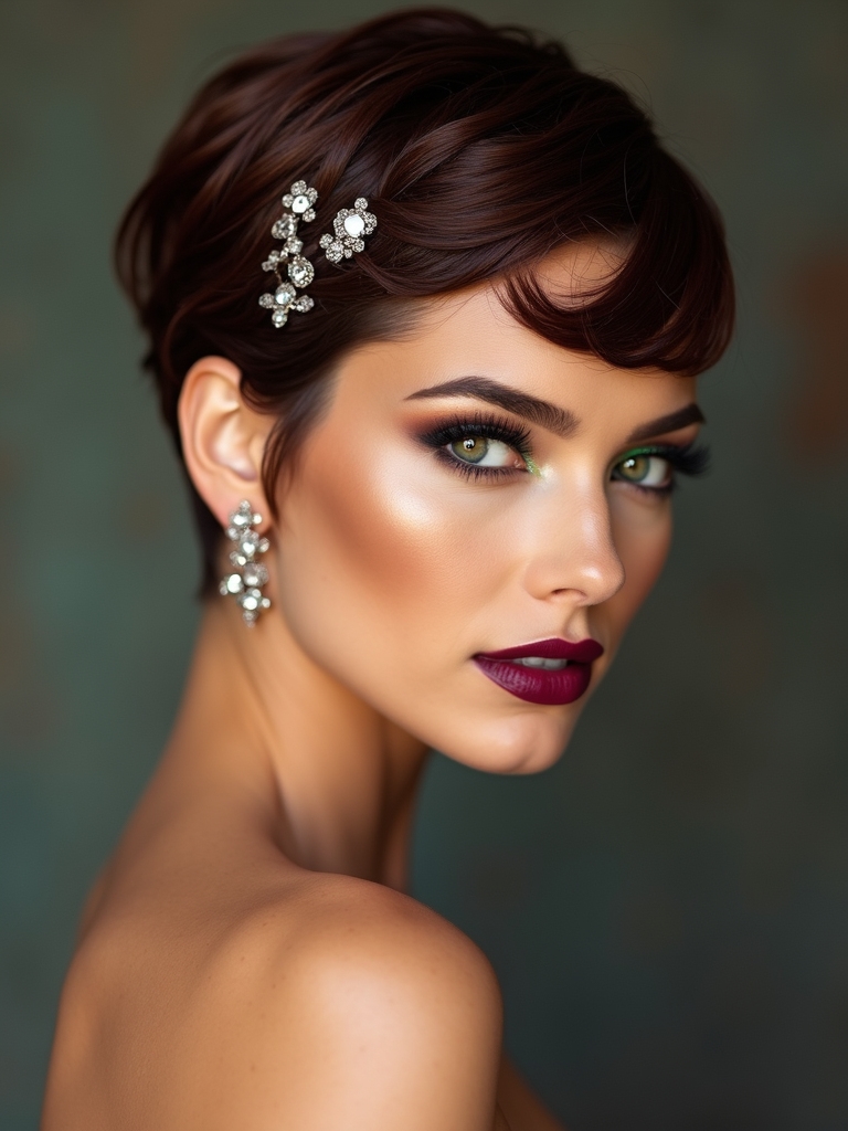 jeweled clips elevate pixie