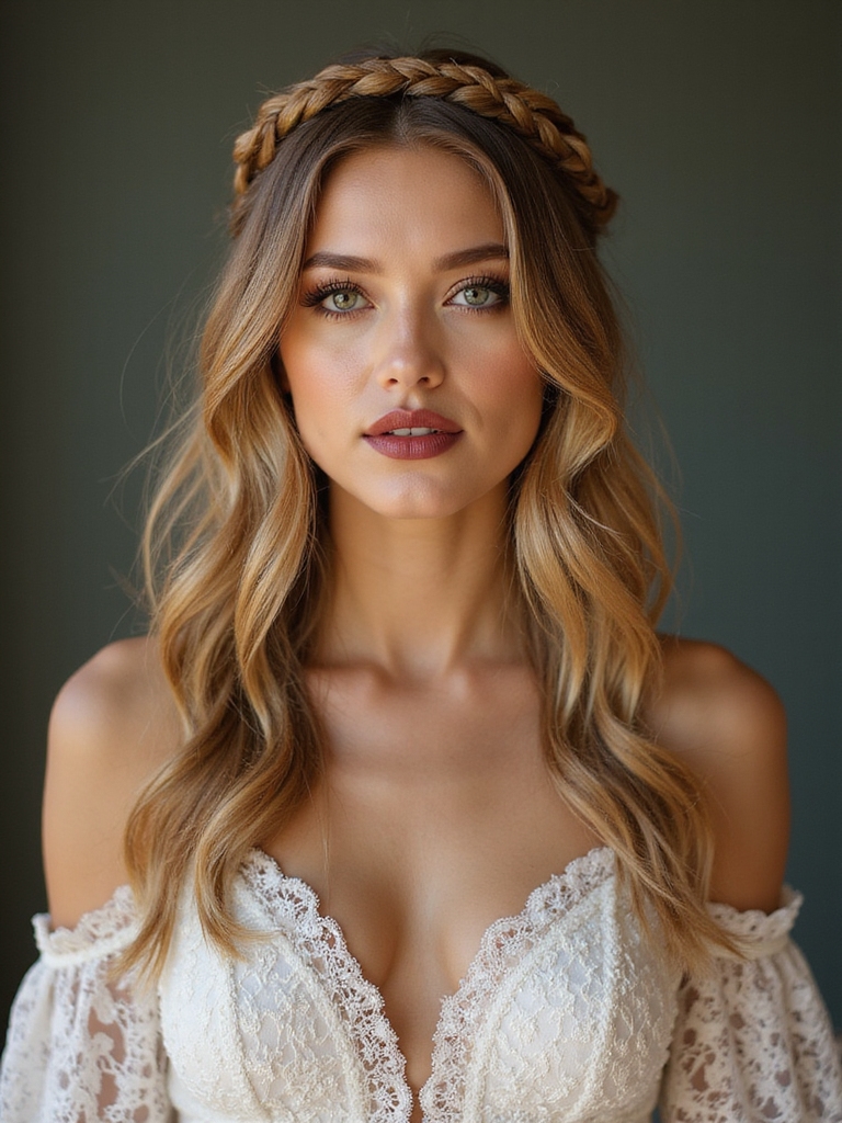 loose boho braided halo