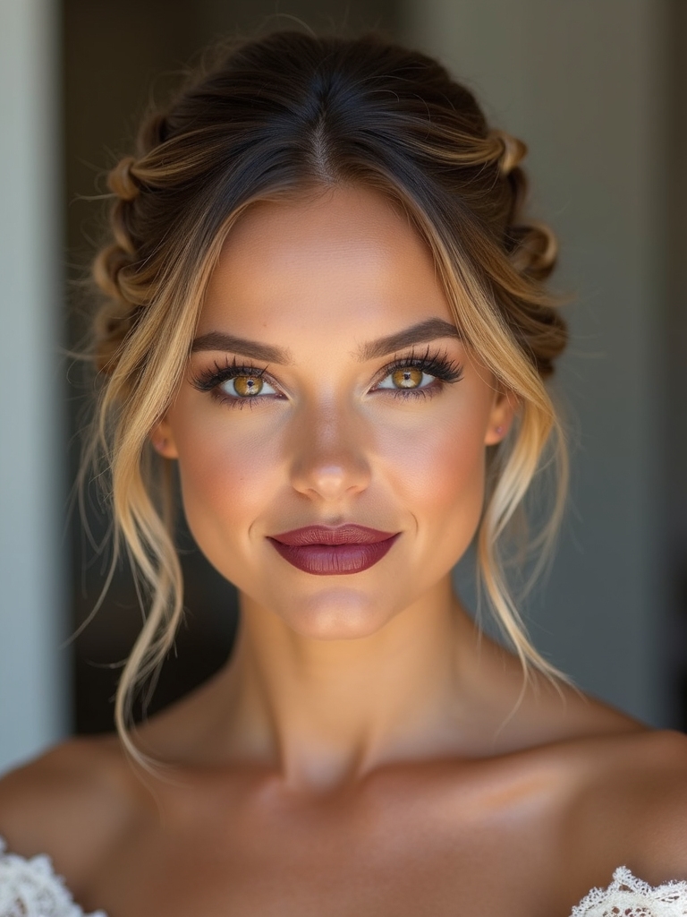 loose braided low bun