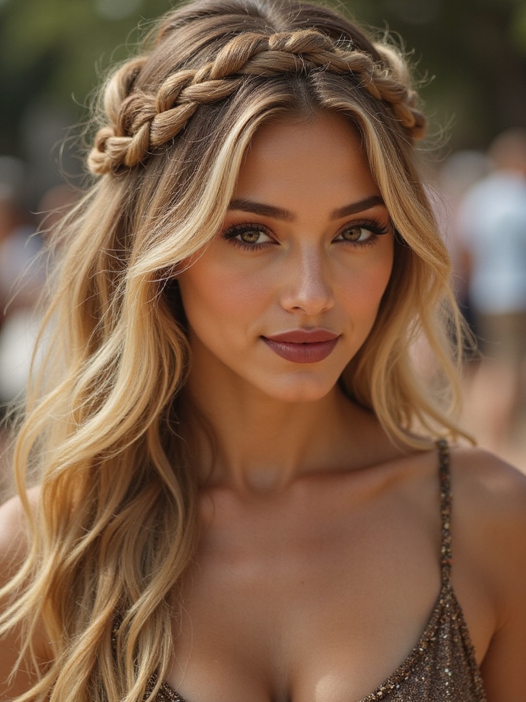 loose floral braided crown
