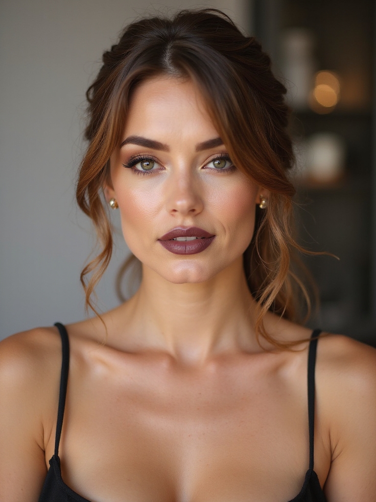 loose polished low chignon