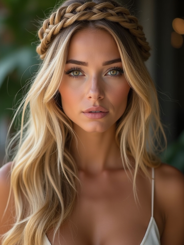 loose romantic braided crown