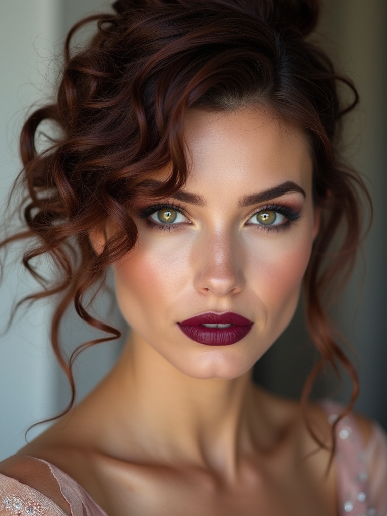 loose romantic curly chignon
