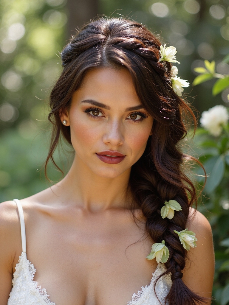 loose romantic garden braids