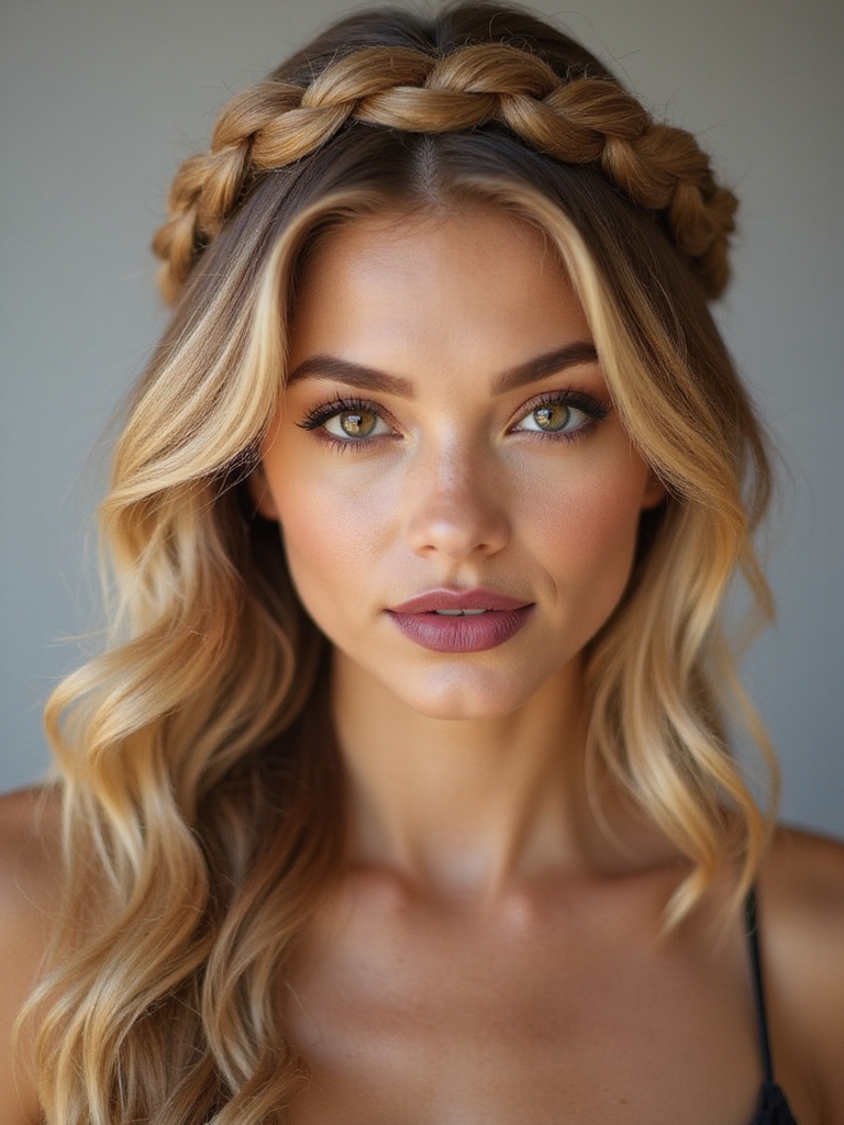 loose textured boho braid crown