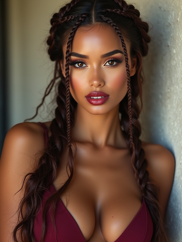 loose textured temple to temple braid