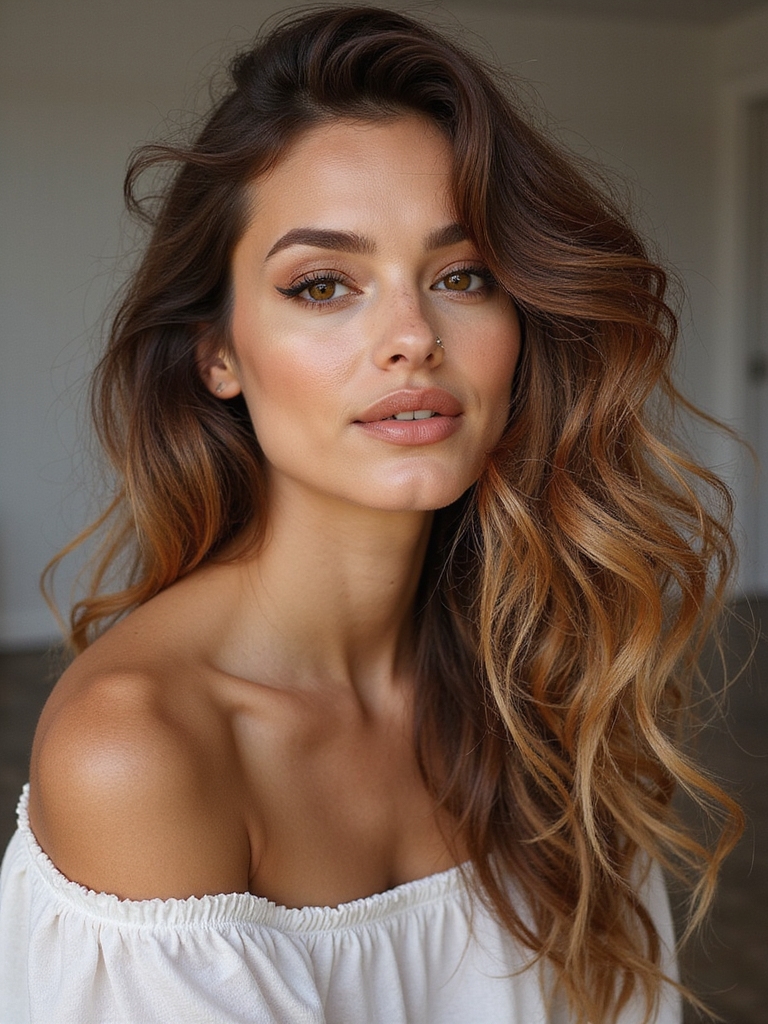 loose tousled side swept waves