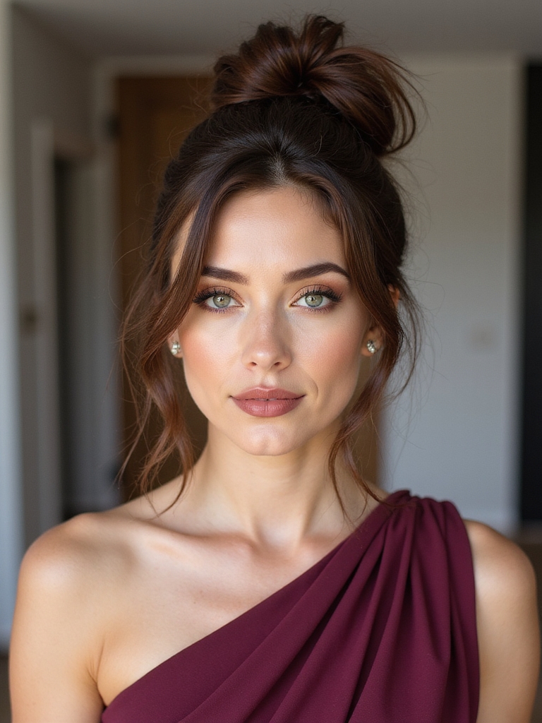 loose voluminous crown bun