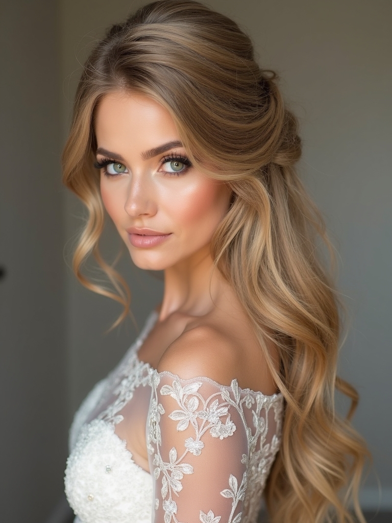 loose waves pinned half up