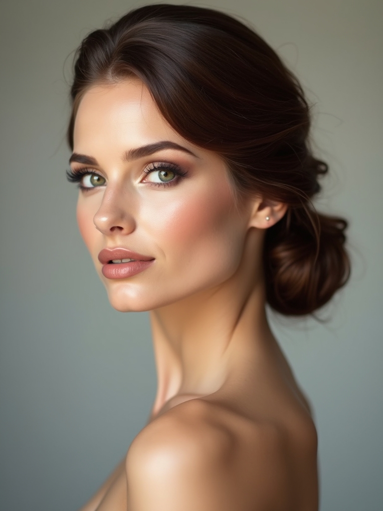 low chignon lifted jawline