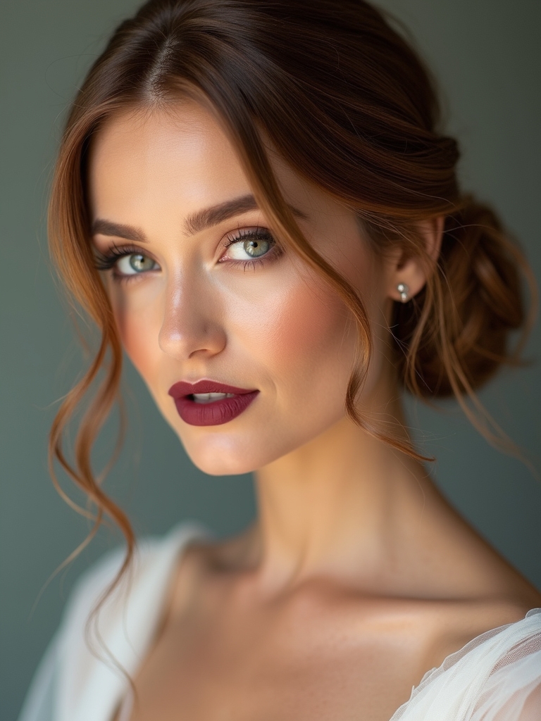low chignon with tendrils