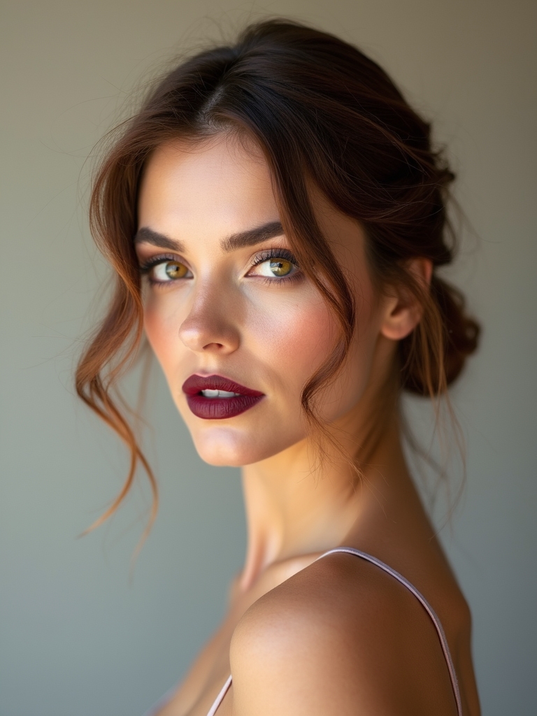 low chignon with tendrils