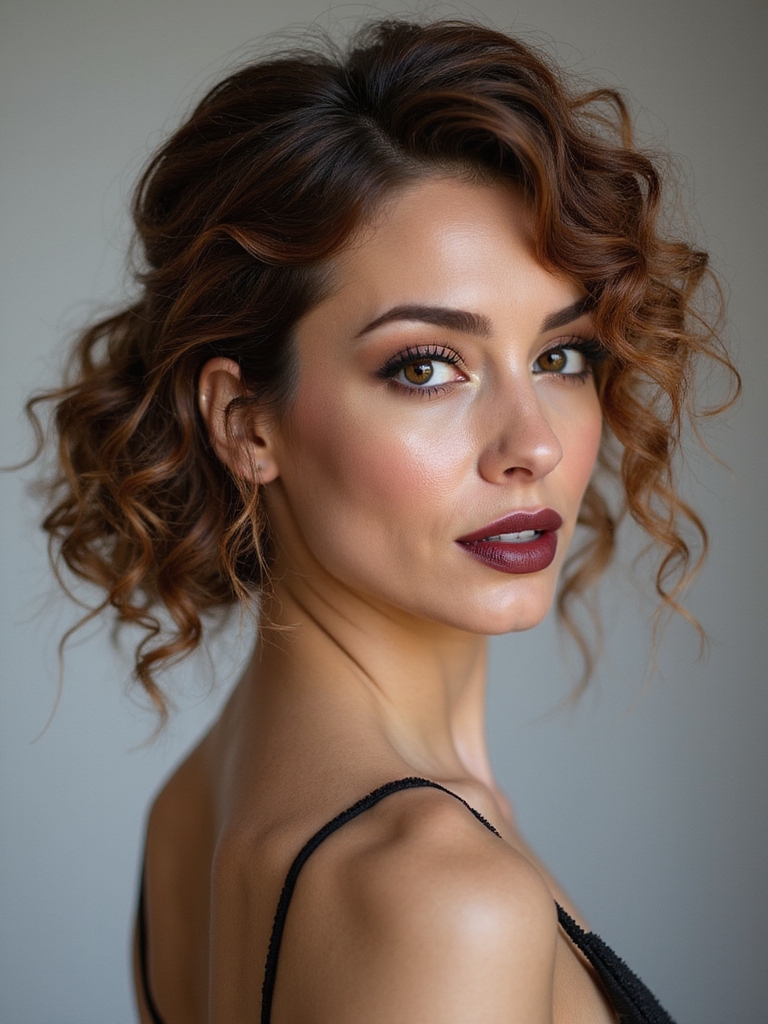low messy bun tendrils