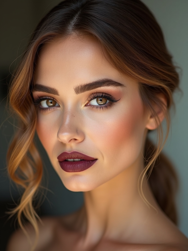 low ponytail with waves