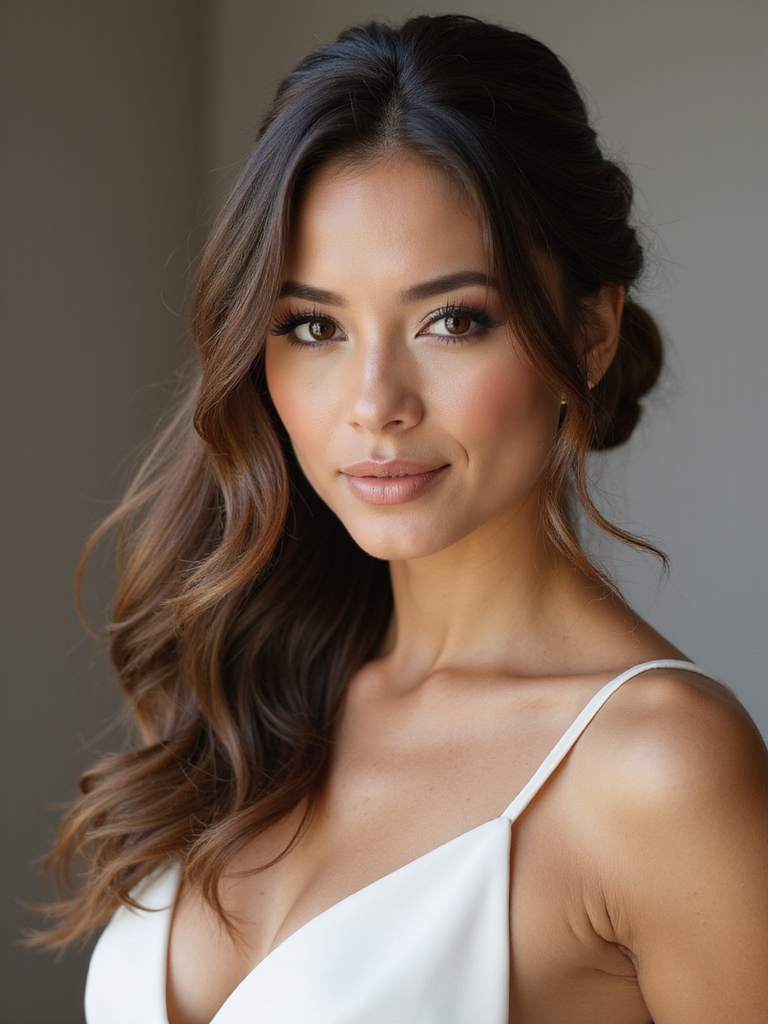 low romantic textured half bun