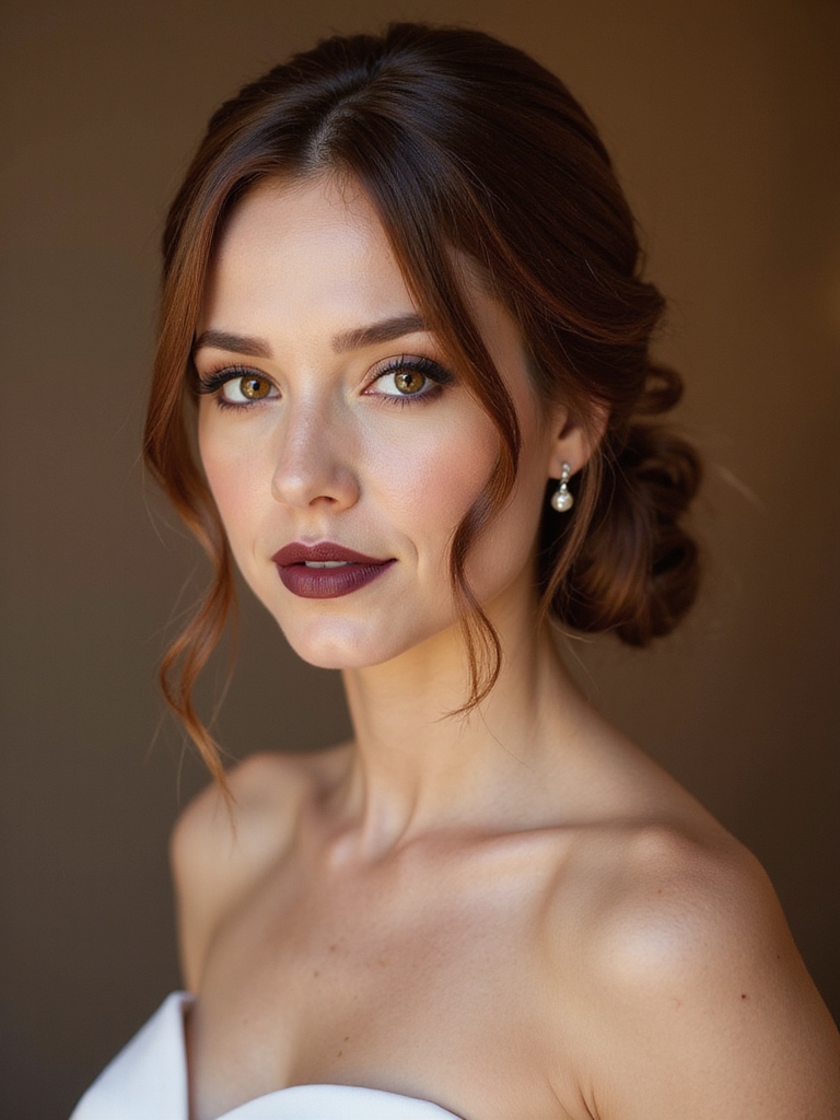 low textured chignon with tendrils