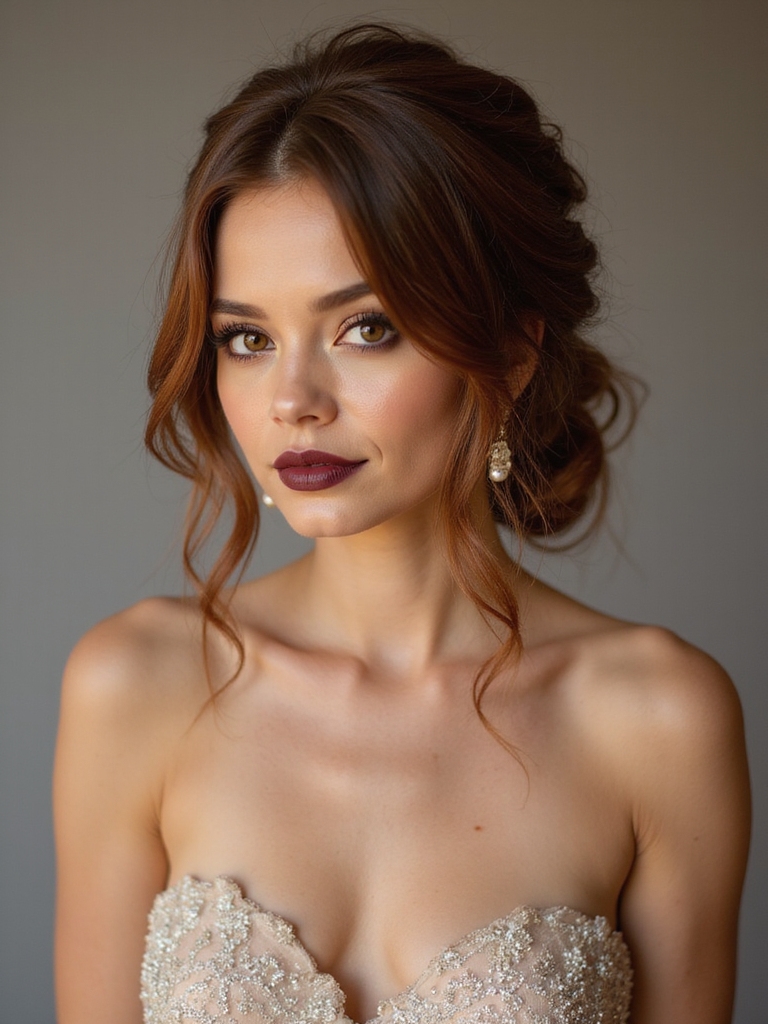 luxurious engagement gown hairstyles