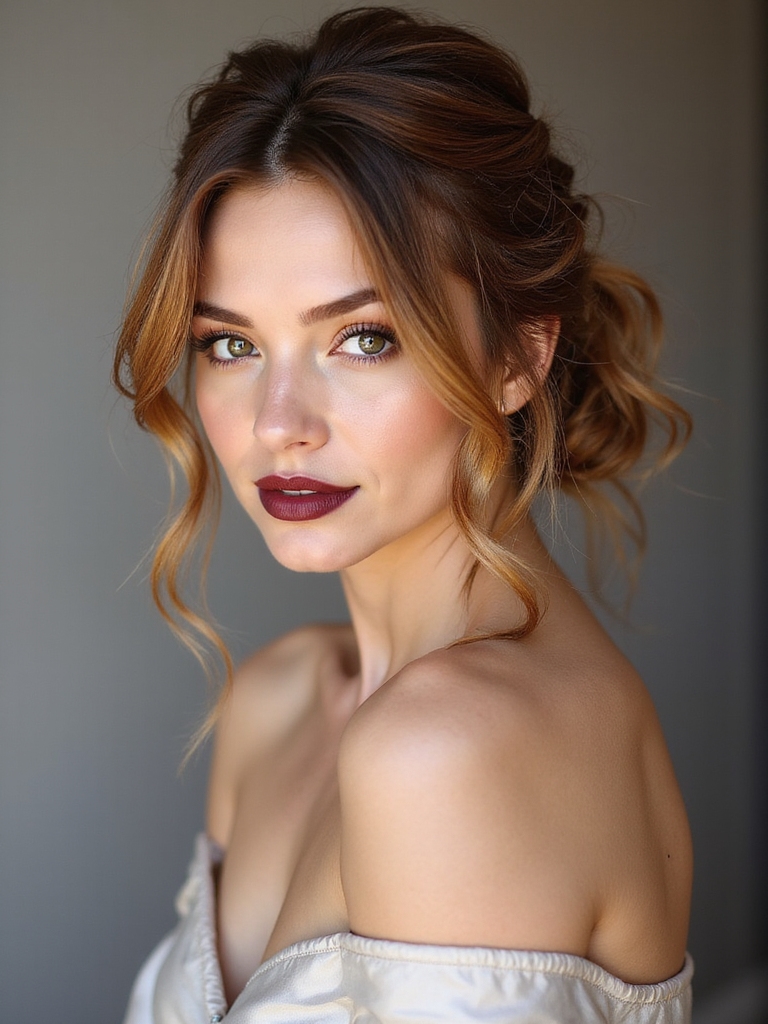 messy low ponytail updo