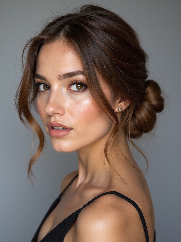 messy textured low bun