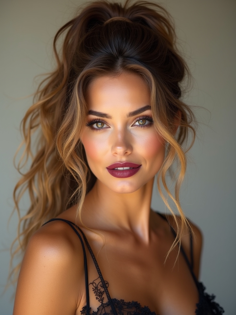 messy textured romantic face framing