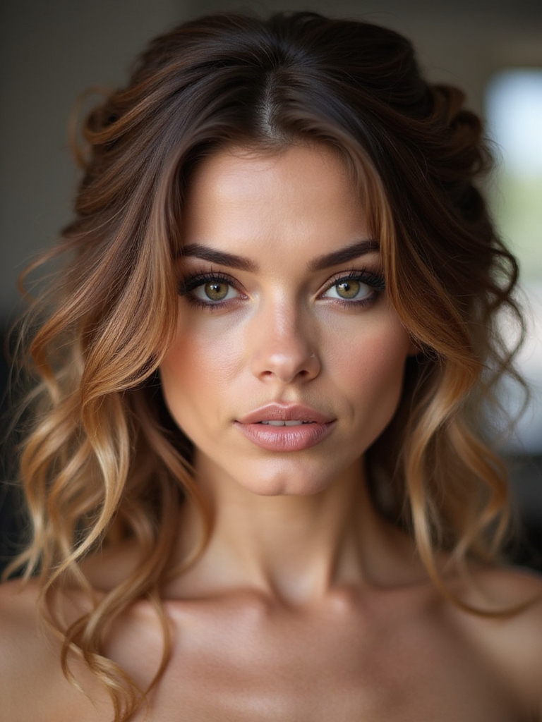messy textured waves pinned back