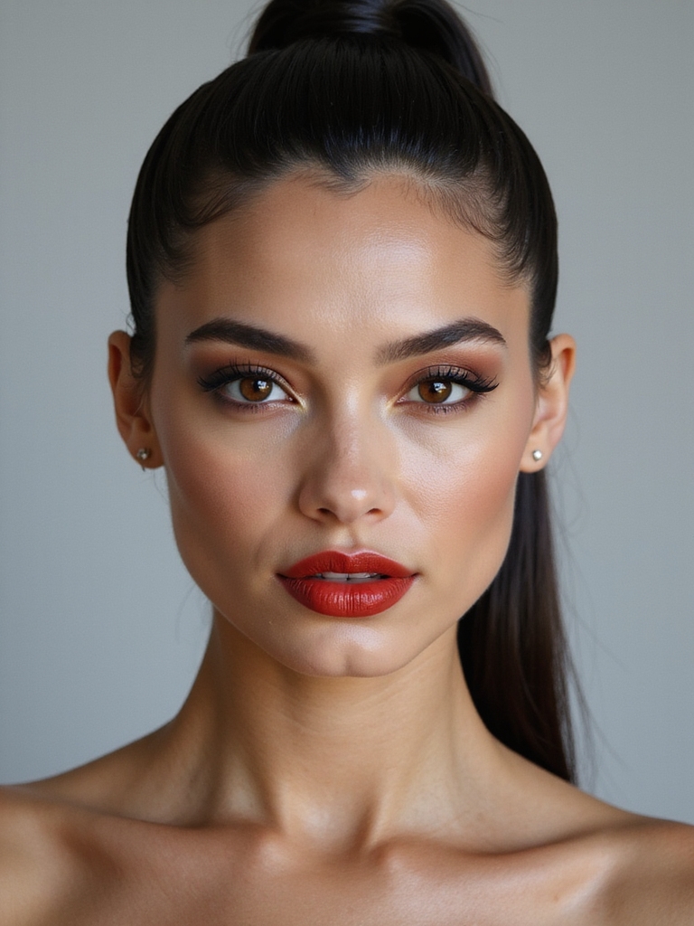 mirror finish sleek high ponytail