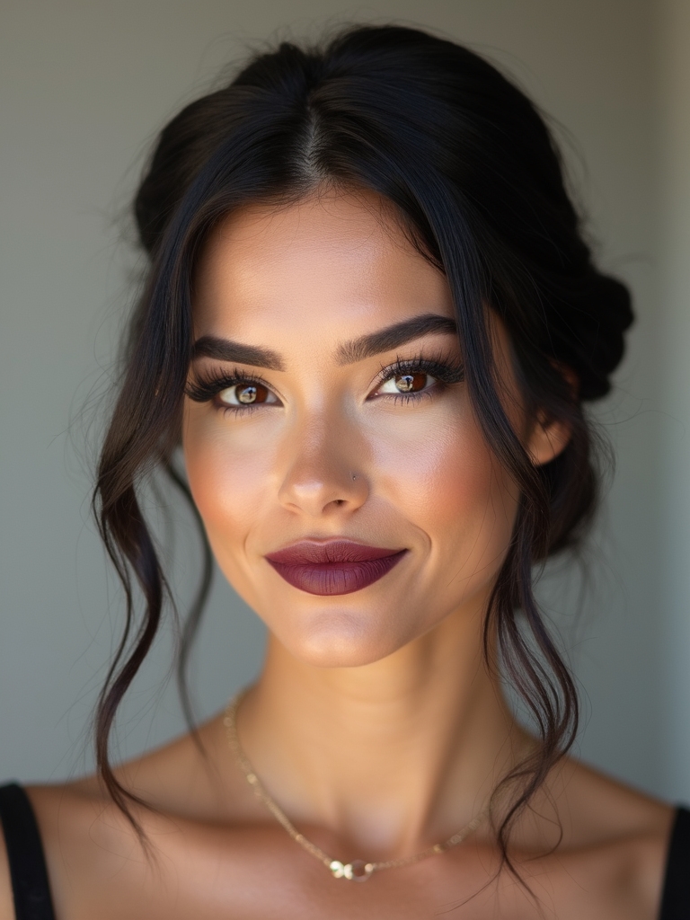 mirror smooth polished low bun