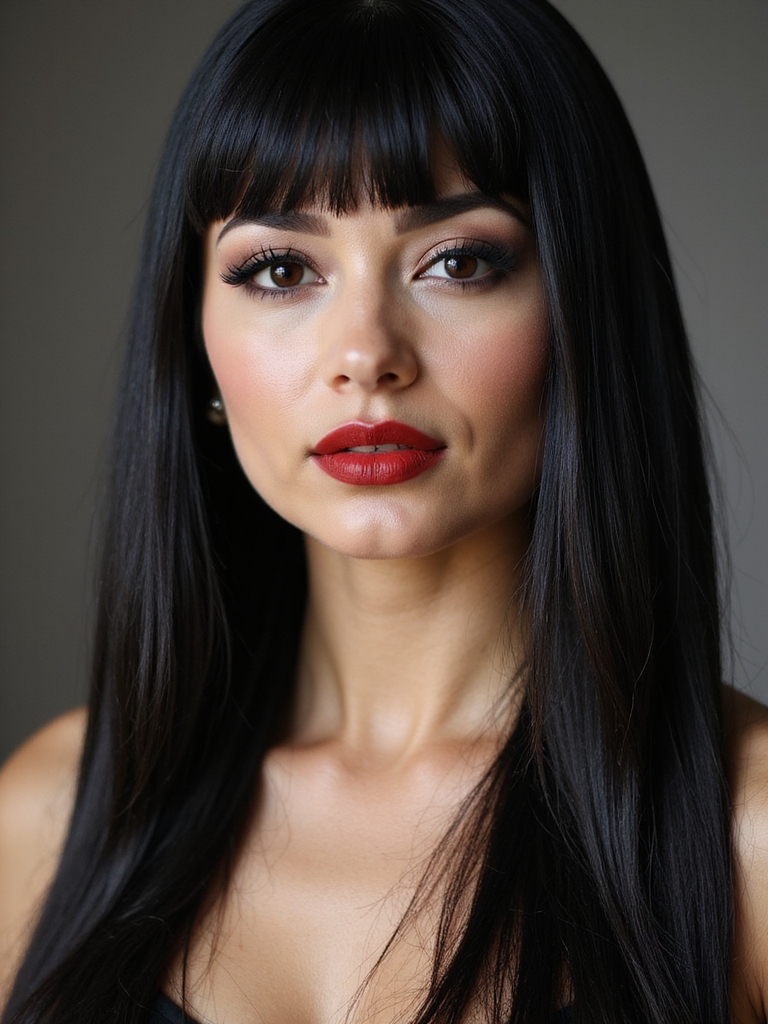 mirror smooth straight wedding hair