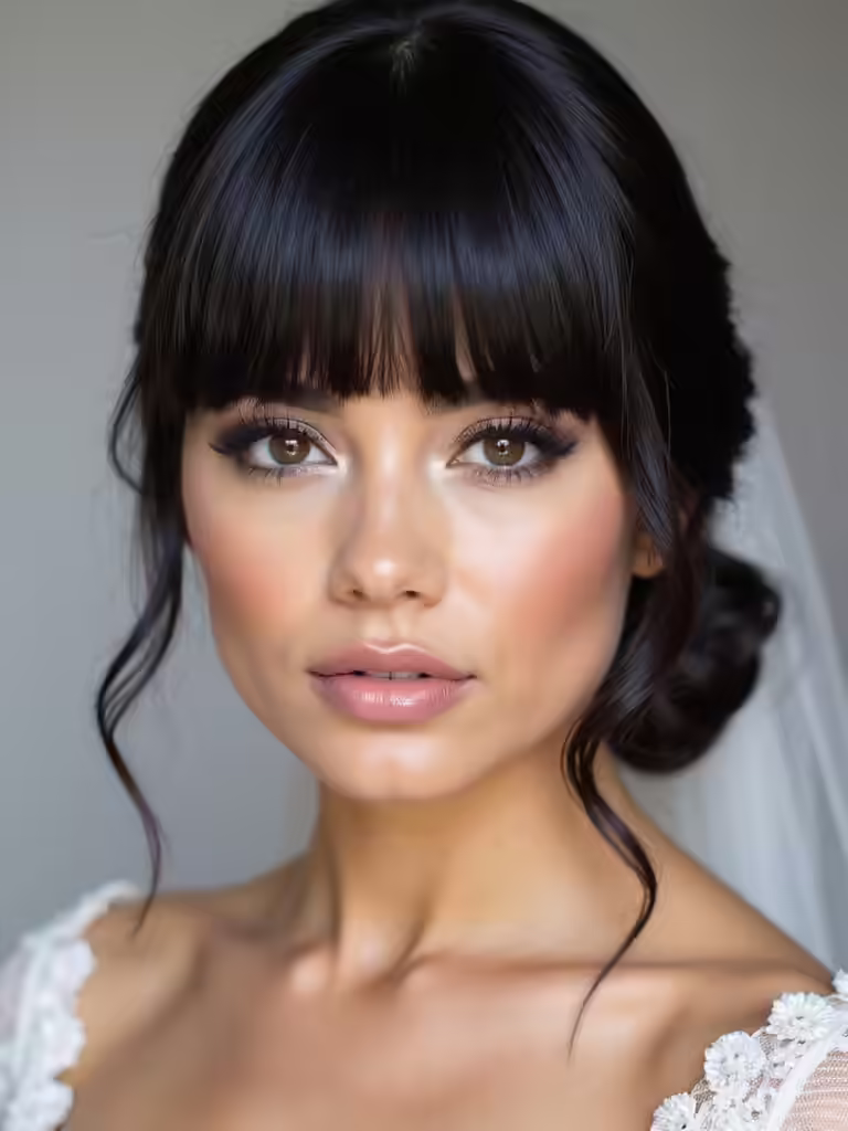 modern bridal bangs hairstyles