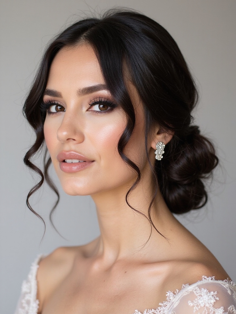 modernized classic bridal buns