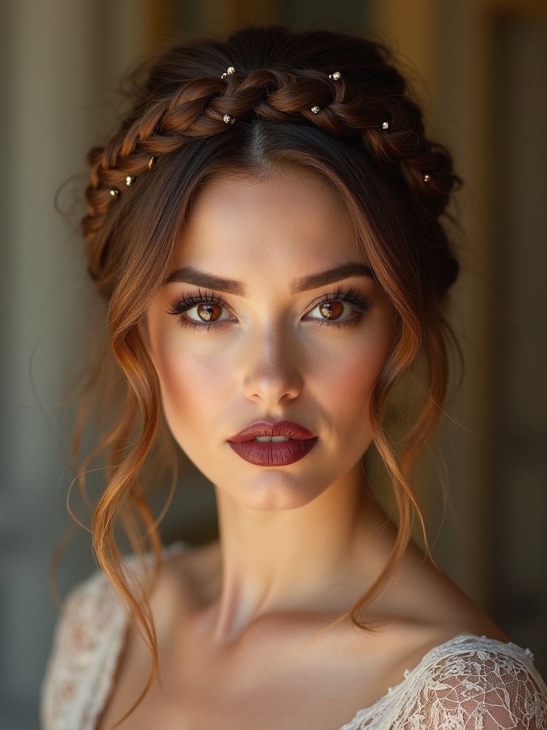 mossy braid tucked with pins